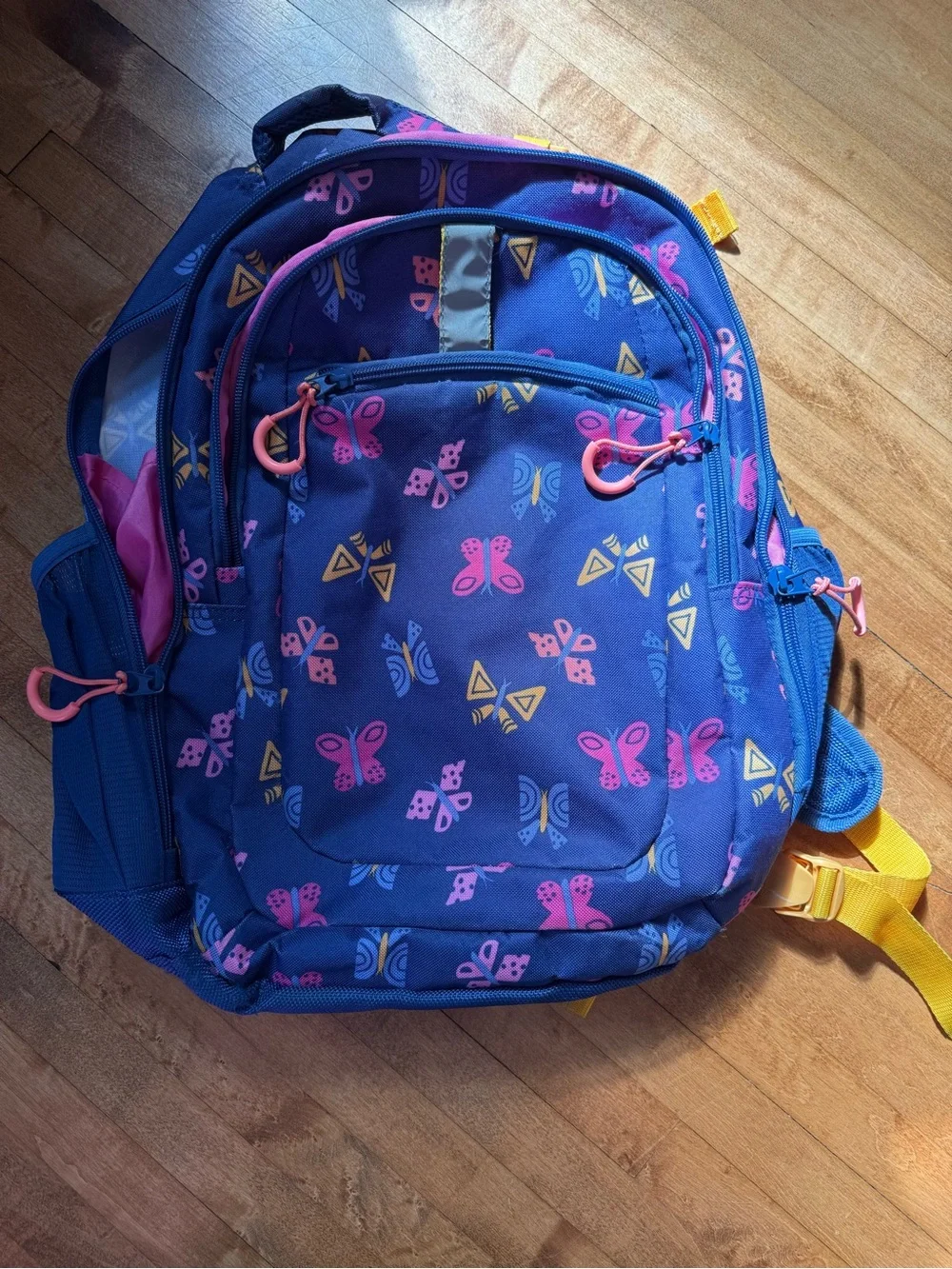 Target Purple Kids Backpack with Pink & Yellow Butterfly Print